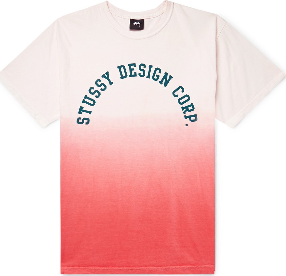Stussy Logo-Print Ombré Cotton-Jersey T-Shirt