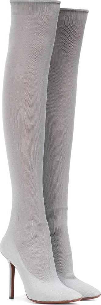 Vetements Metallic over-the-knee boots