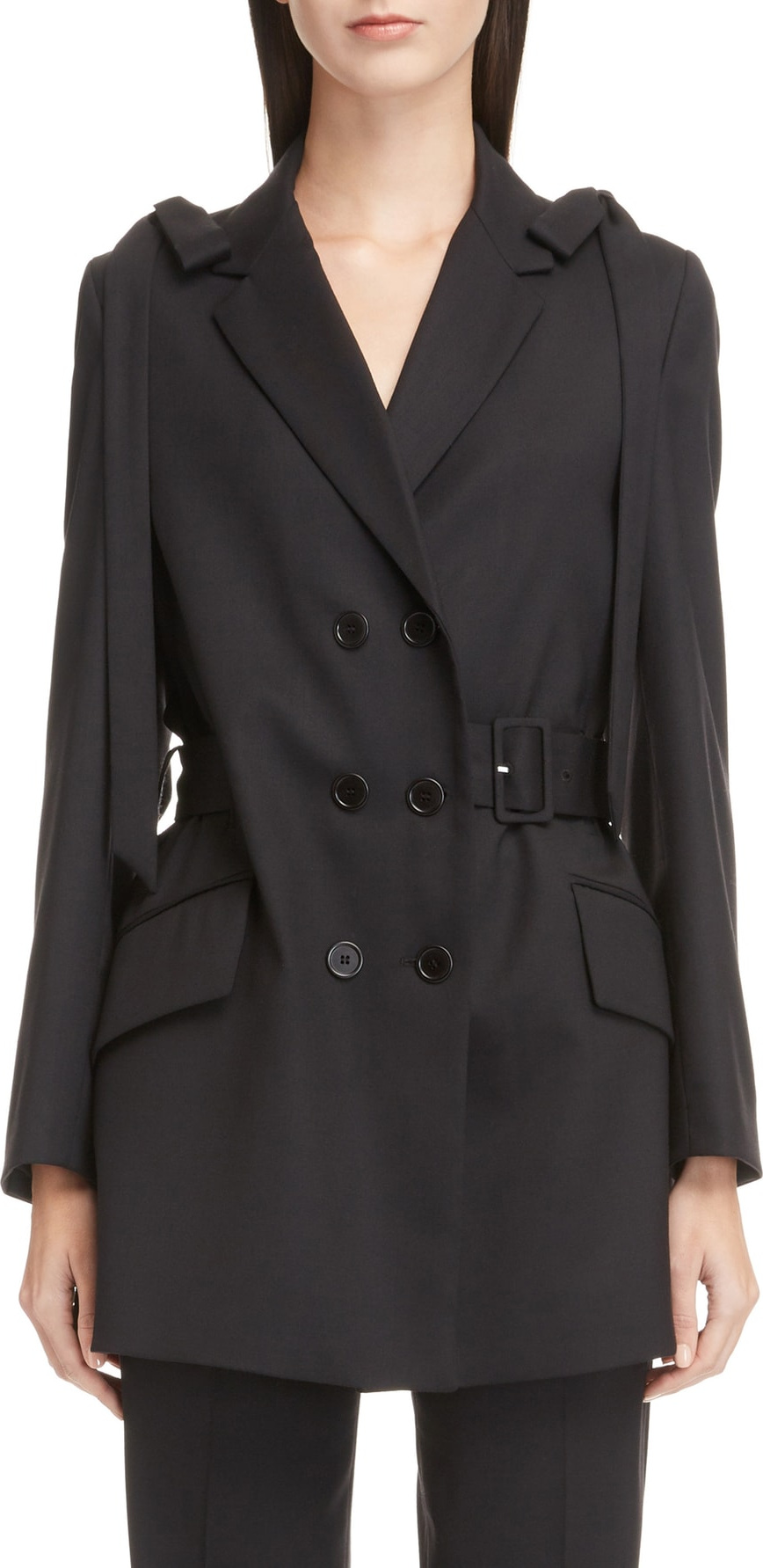 Simone Rocha Bow Shoulder Stretch Wool Jacket