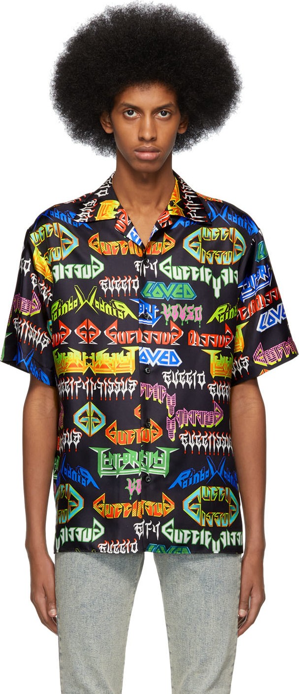Gucci Black Silk Metal Shirt