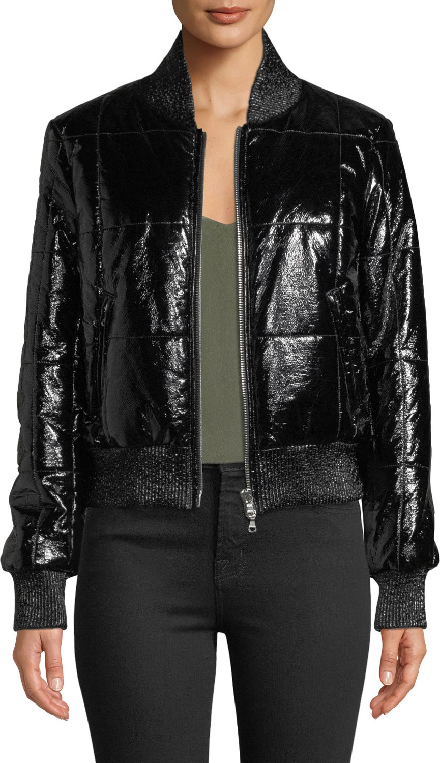 Veronica Beard Malin Quilted Zip-Front Bomber Jacket