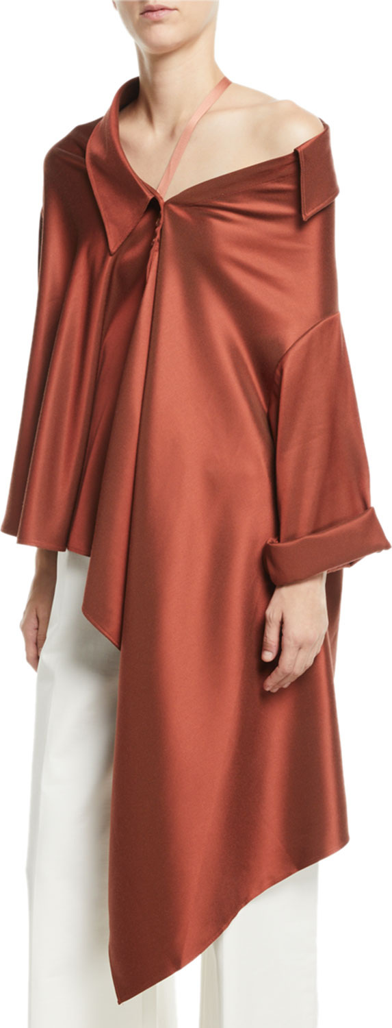 palmer//harding Jasmine Striped One-Shoulder Button-Front Shirt