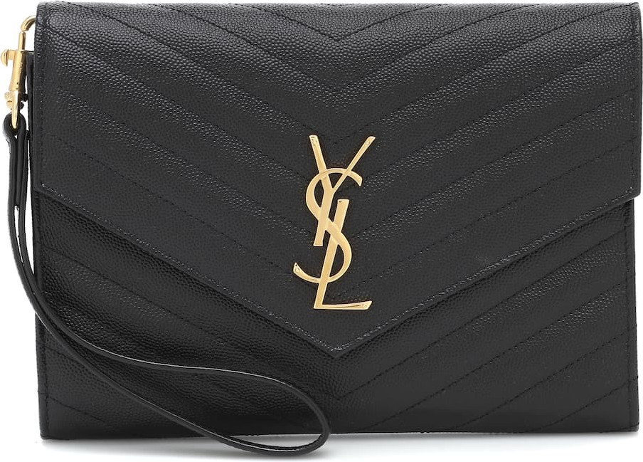 Saint Laurent Monogram leather clutch