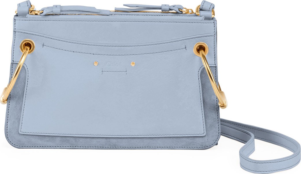 Chloe Roy Mini Leather/Suede Double-Zip Shoulder Bag