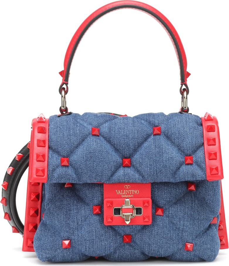 Valentino Valentino Garavani Candystud denim shoulder bag