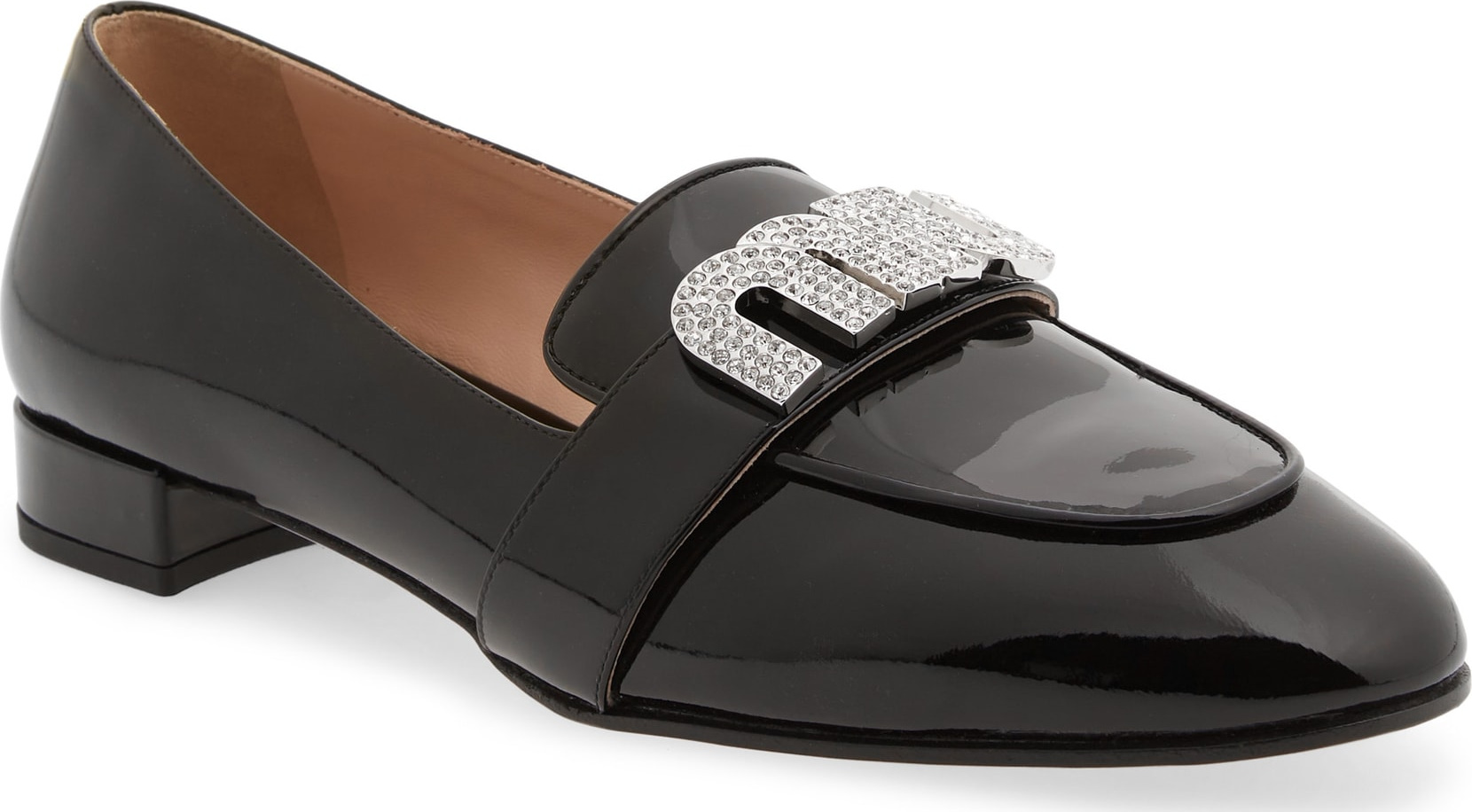 Miu Miu Jeweled Logo Loafer