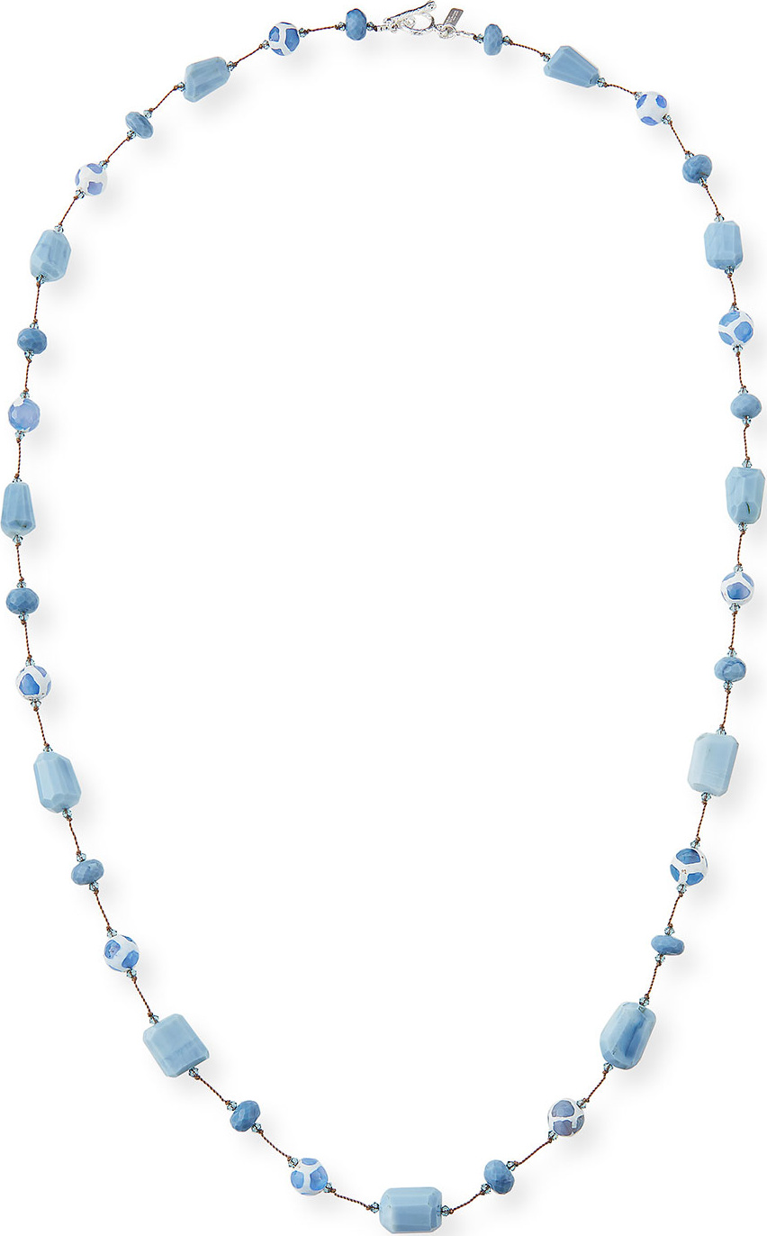 Margo Morrison Opal & Agate Stone Necklace, Blue