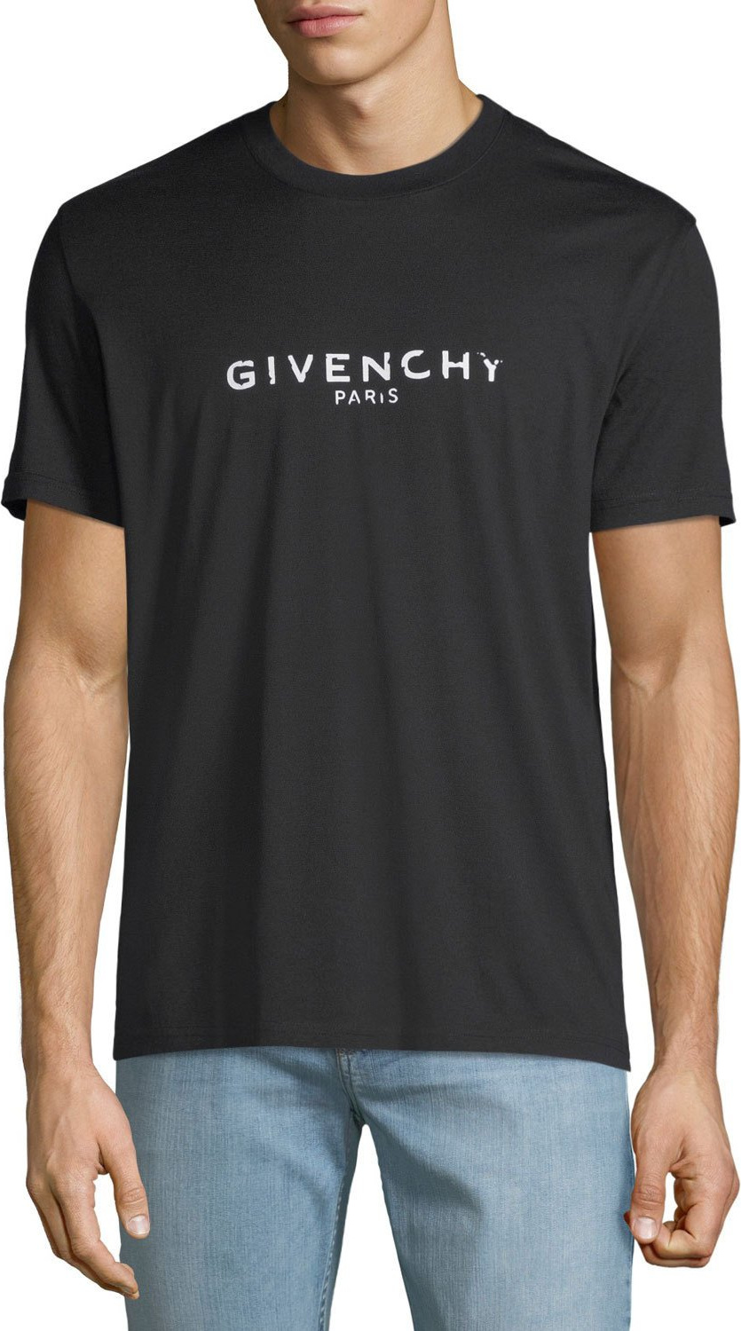 Givenchy Men's Destroyed Logo Graphic T-Shirt