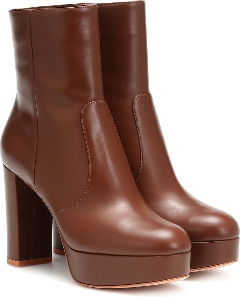 Gianvito Rossi Leather plateau ankle boots
