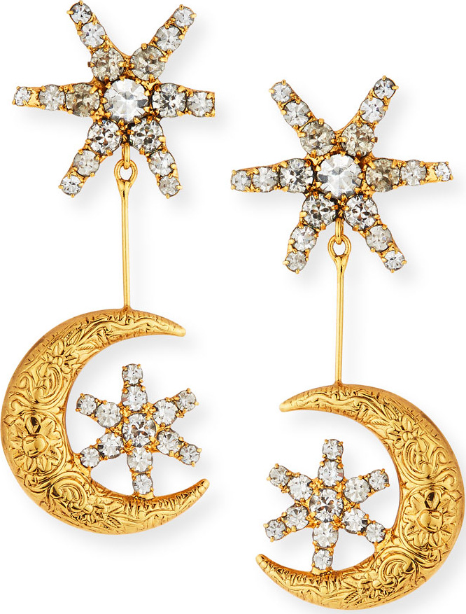 Jennifer Behr Atlas Star & Moon Drop Earrings
