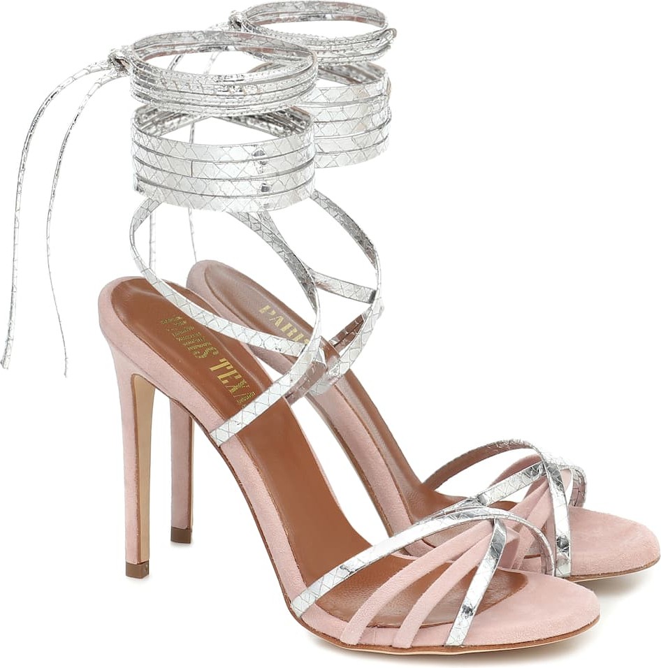 Paris Texas Embossed leather and suede sandals