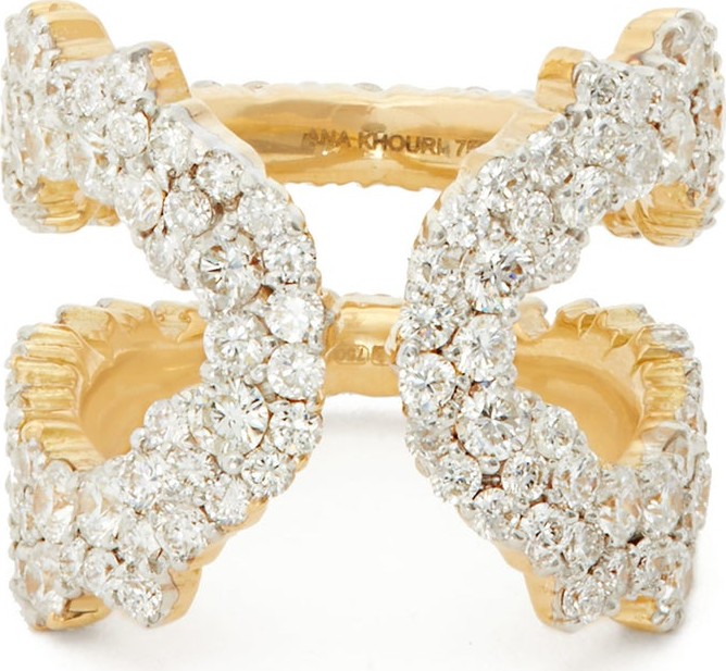 Ana Khouri Mirian 18kt gold & diamond pavé ring