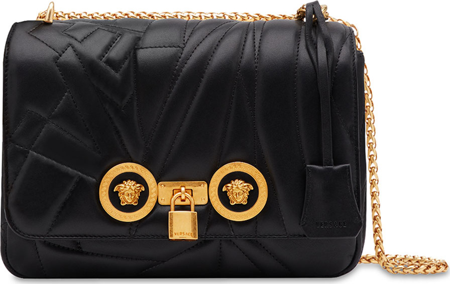 Versace Icon Medium Logo-Quilted Napa Shoulder Bag