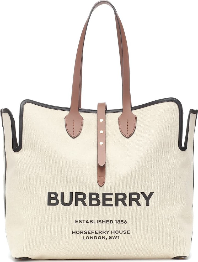 Burberry London England Logo canvas tote