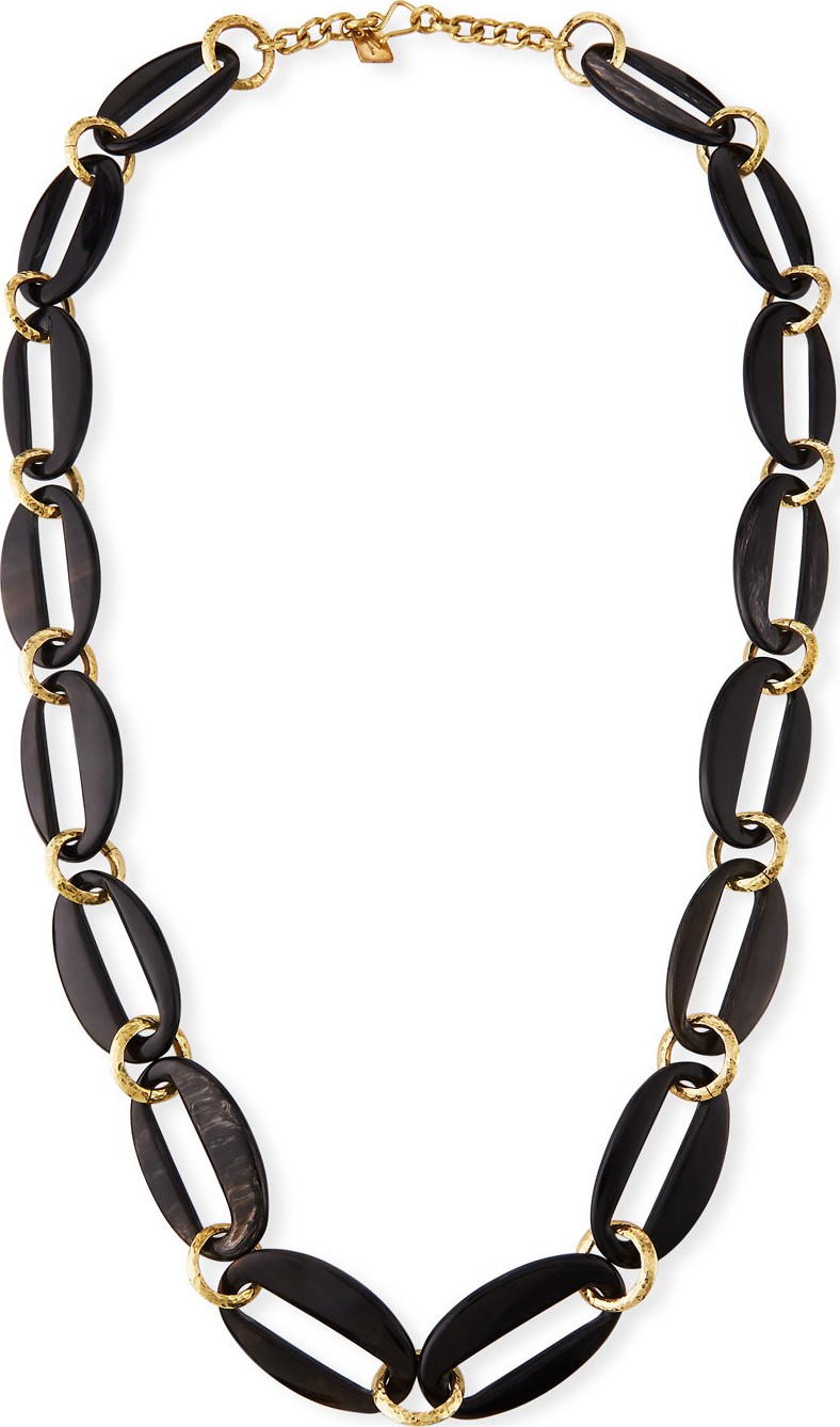 Ashley Pittman Pepo Link Necklace, Dark Brown