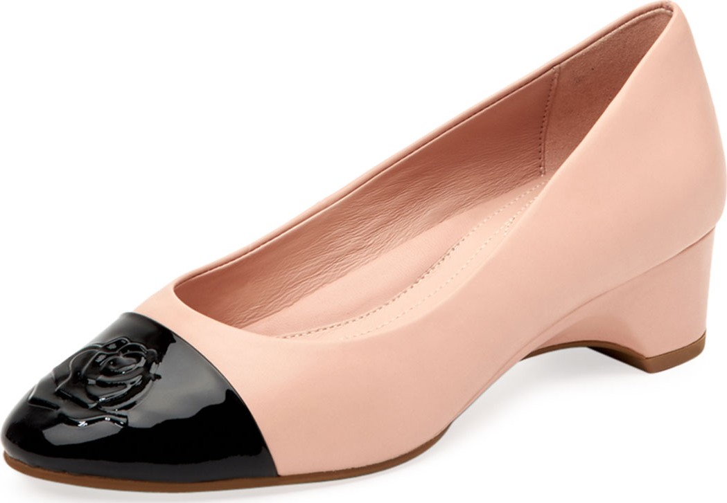Taryn Rose Babe Patent-Capped Leather Ballet Pumps