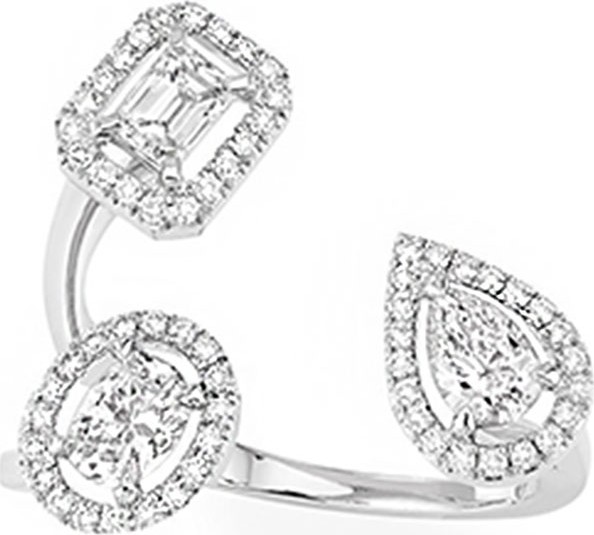 Messika My Twin 18K White Gold Diamond Trilogy Ring, Size 53