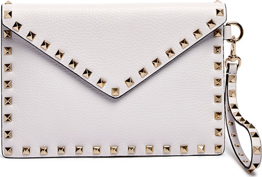 Valentino Rockstud Envelope Flap Wristlet Pouch