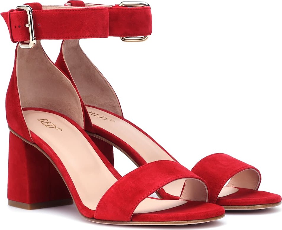 RED Valentino RED (V) suede block heel sandals