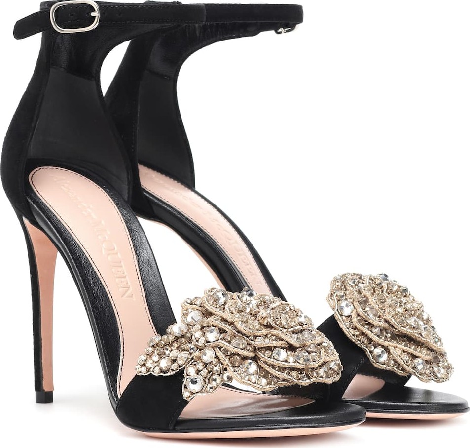 Alexander McQueen Embellished suede sandals