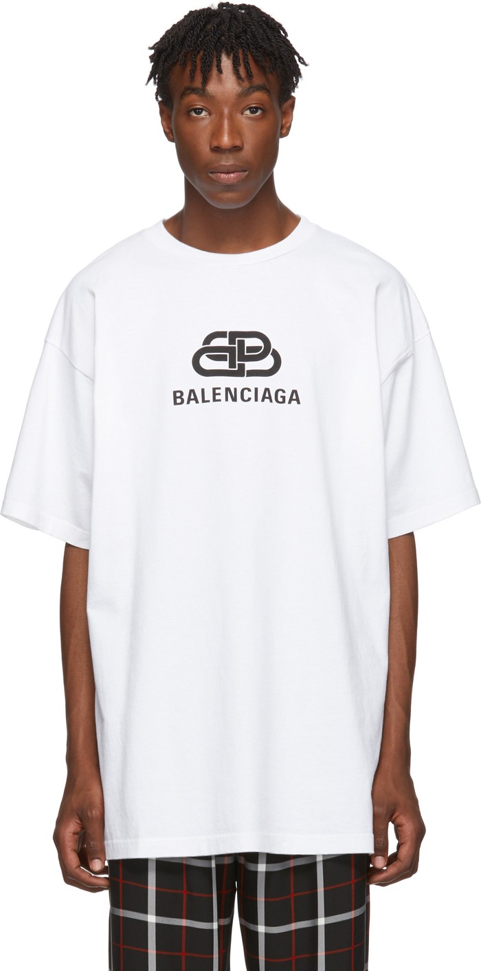 Balenciaga White Oversized BB T-Shirt