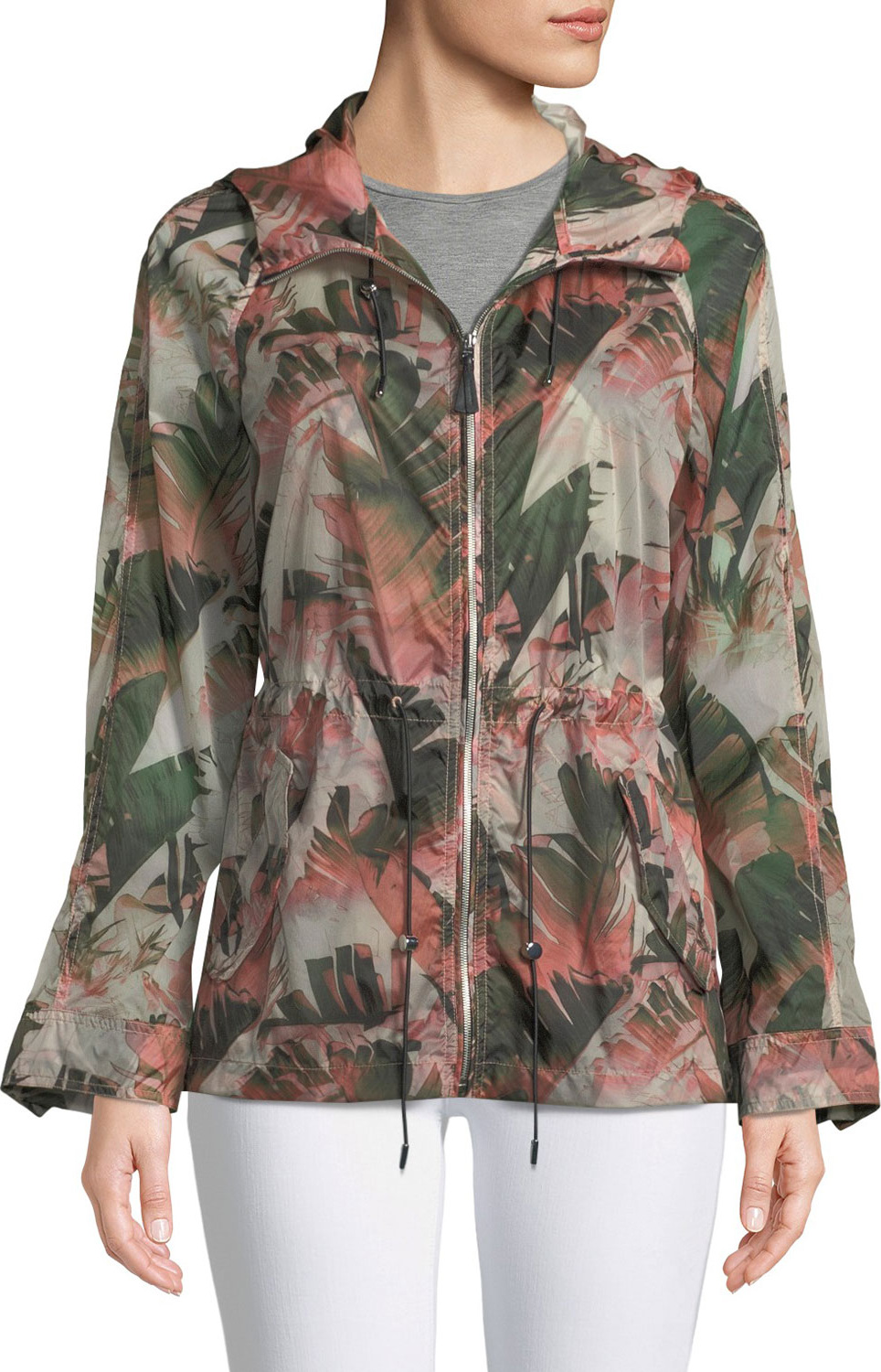 Mackage Theroa Leaf-Print Packable Rain Jacket
