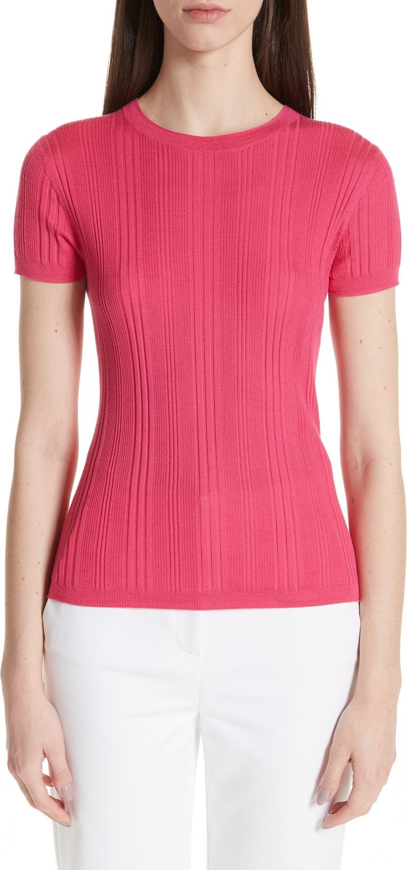 St. John Superfine Variegated Rib Knit Top