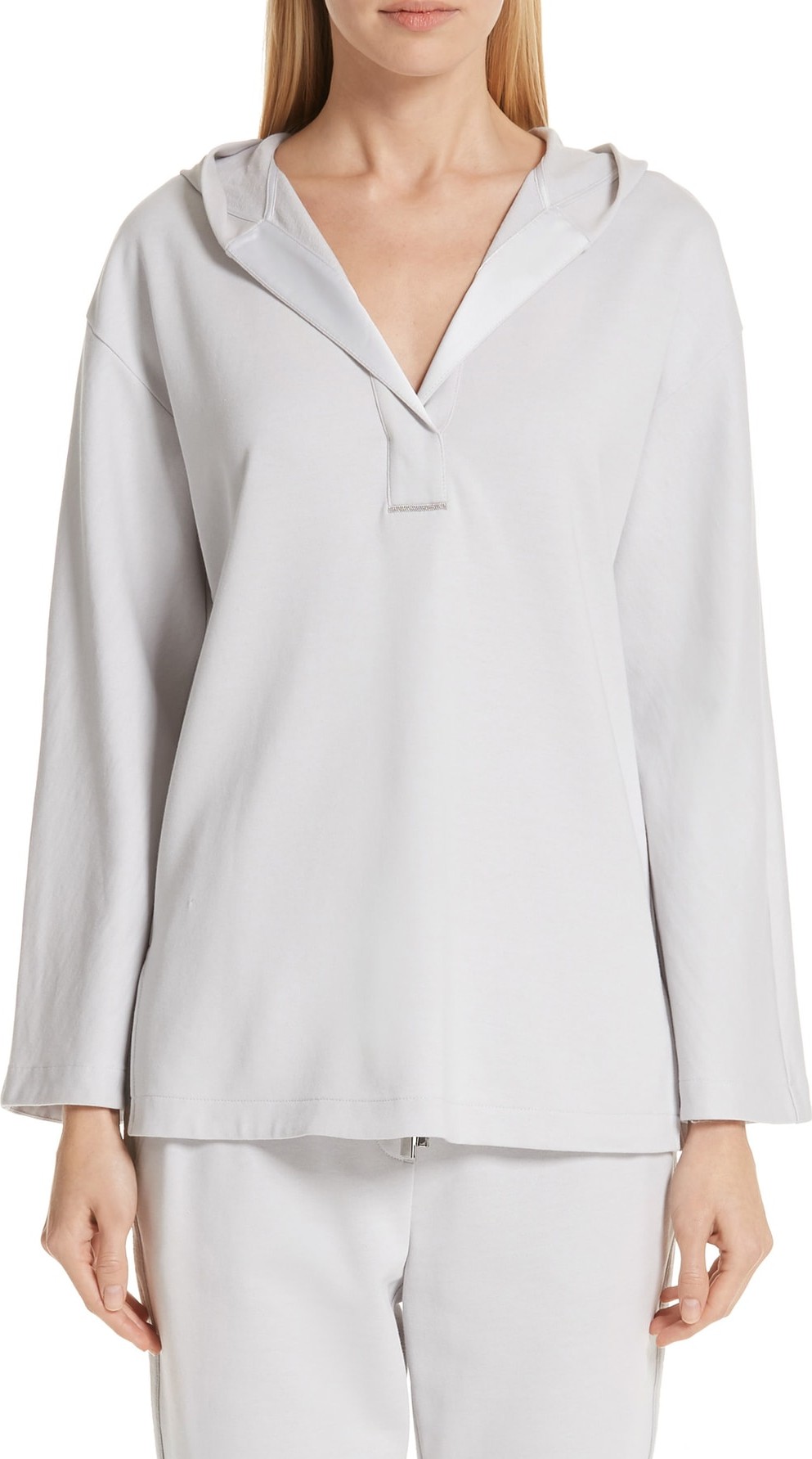 Lafayette 148 New York Cotton Henley Hoodie