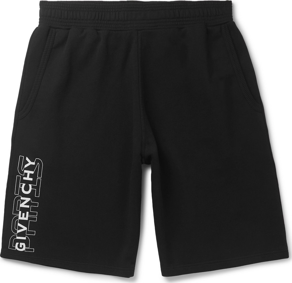 Givenchy Wide-Leg Logo-Print Loopback Cotton-Jersey Shorts