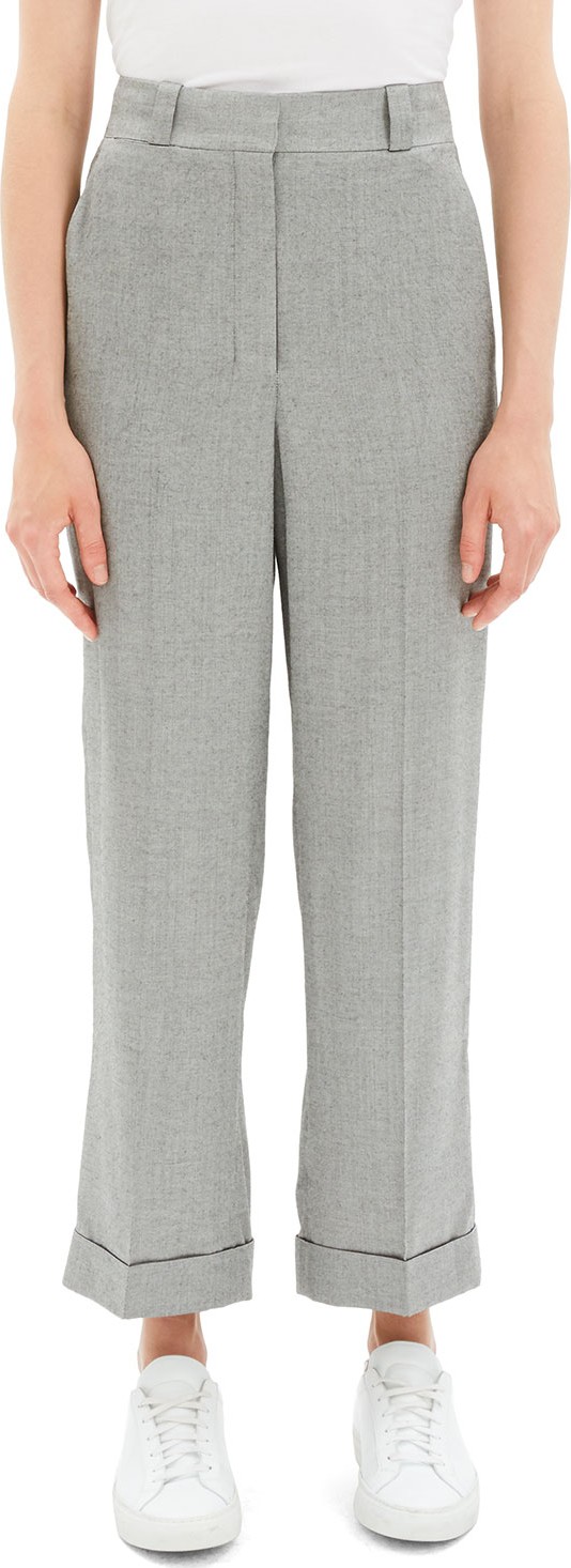 Theory Fluid Melange Straight Cuffed Pants