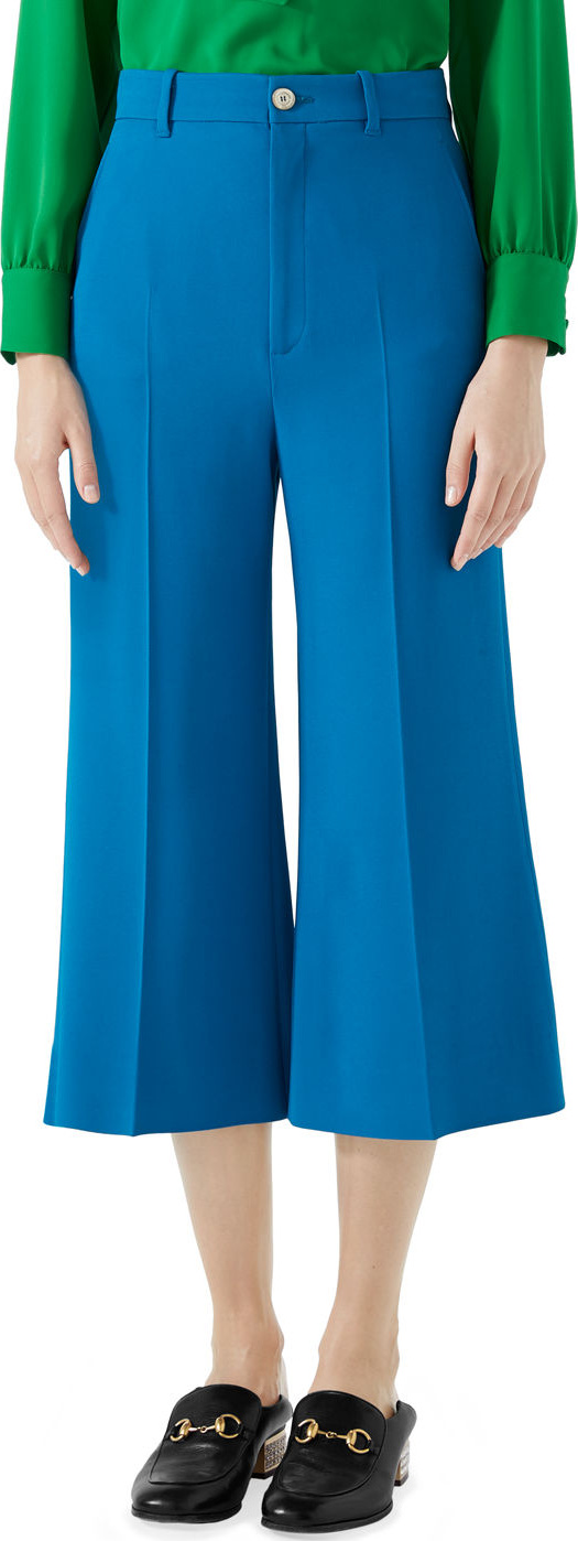 Gucci Wide-Leg Cady Stretch Crop Culotte Pants