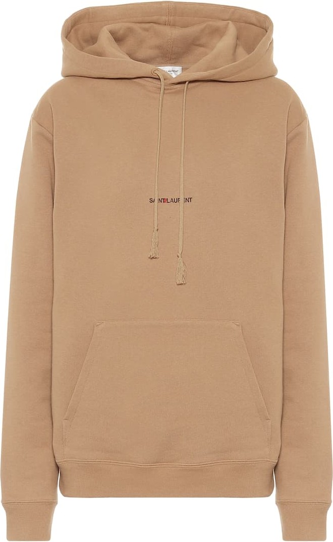 Saint Laurent Logo cotton-jersey hoodie