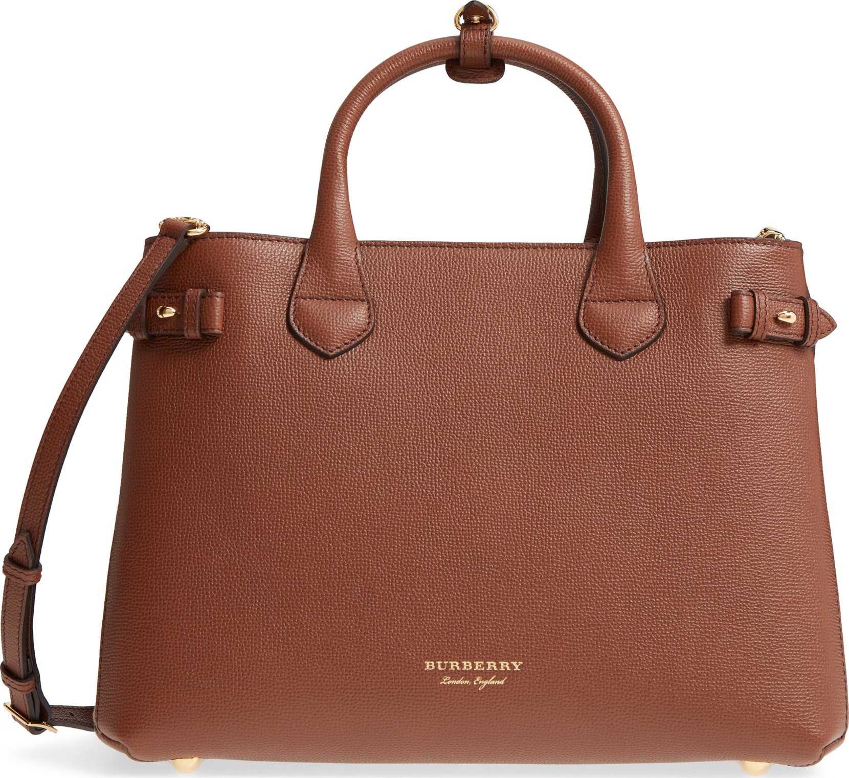 Burberry London England Medium Banner House Check Leather Tote