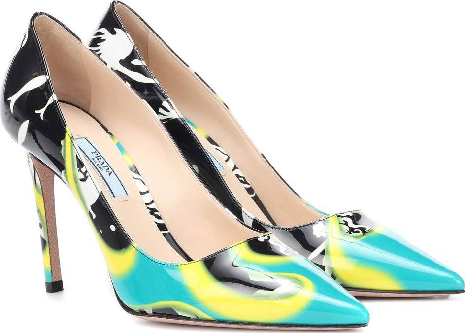 Prada Printed patent leather pumps