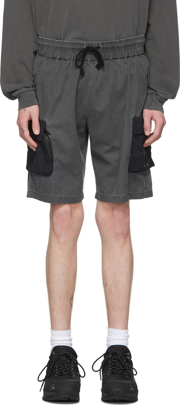John Elliott Black Miramar Tactical Cargo Shorts