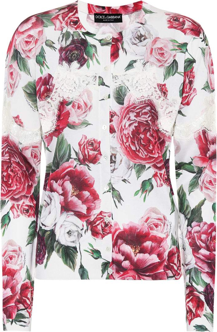 Dolce & Gabbana Silk-blend cardigan with lace