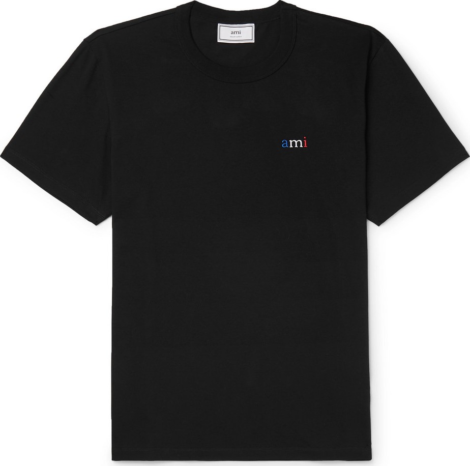 AMI Logo-Embroidered Cotton-Jersey T-Shirt
