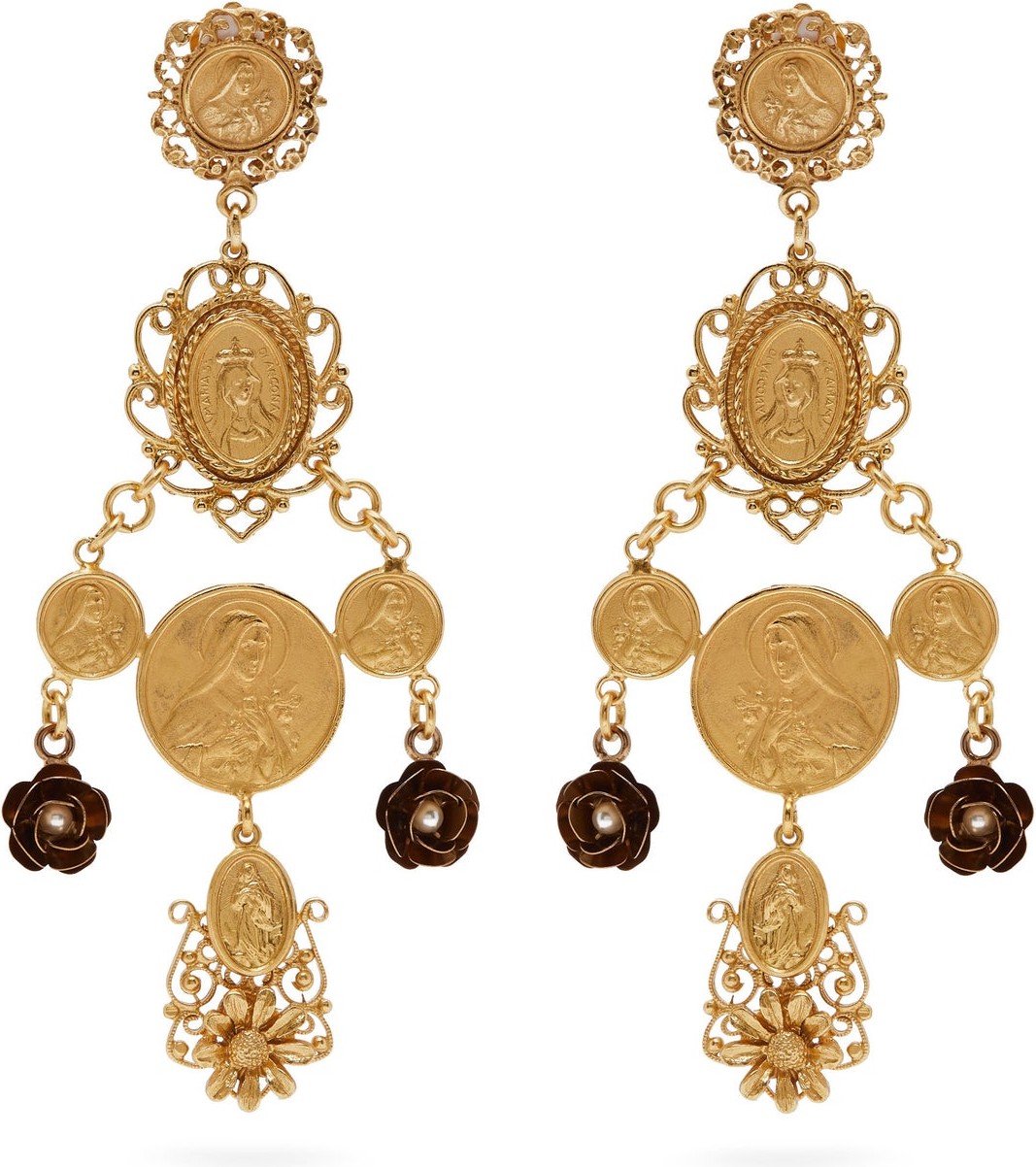 Dolce & Gabbana Charm drop clip earrings