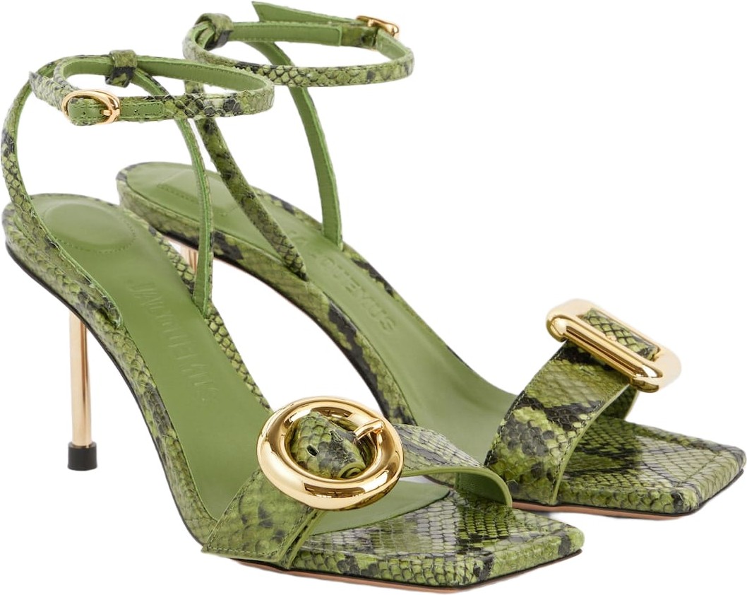 Jacquemus - Les Sandales Regalo croc-effect leather sandals Jacquemus - Les Sandales Regalo croc-effect leather sandals