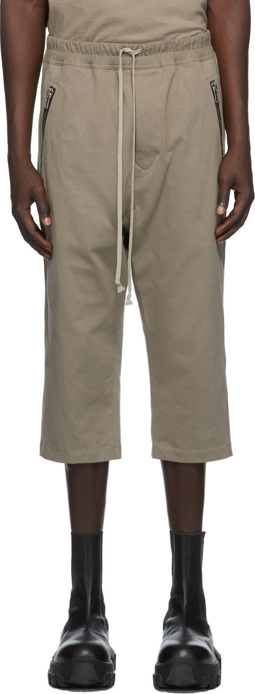 Rick Owens - Grey Jersey Cropped Drawstring Lounge Pants