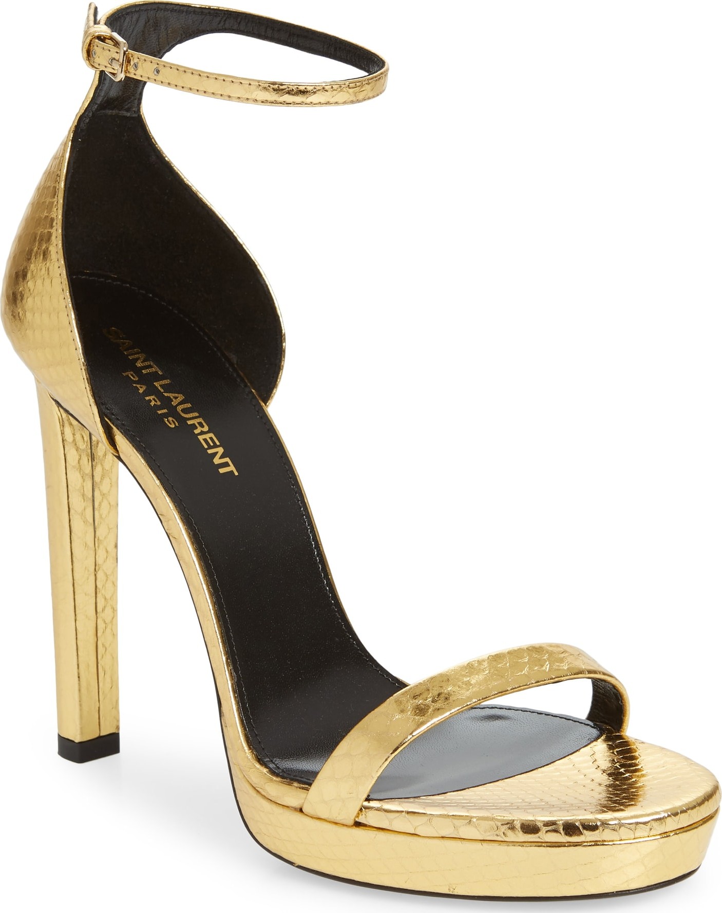 Saint Laurent Hall Genuine Snakeskin Platform Sandal
