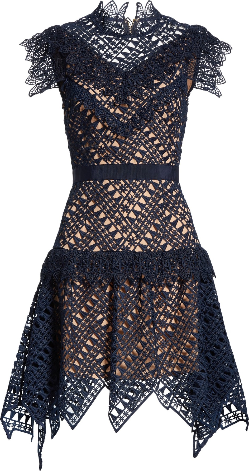 Self Portrait Handkerchief Hem Lace Dress