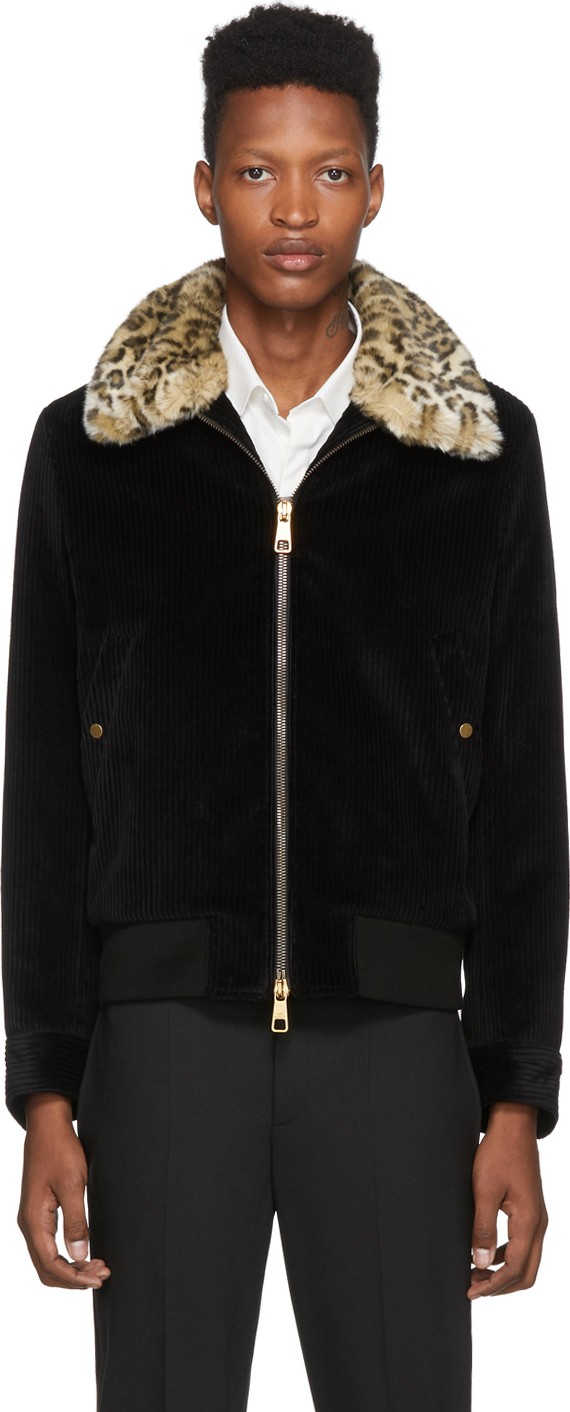 Neil Barrett Black Corduroy Skinny Jacket