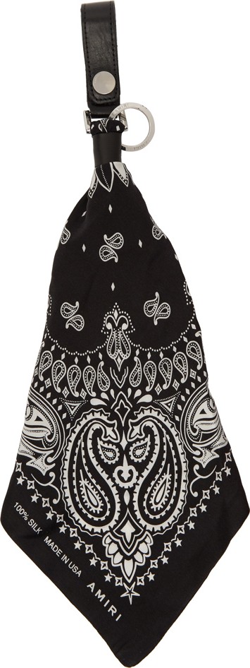 Amiri Black & White Bandana Keychain