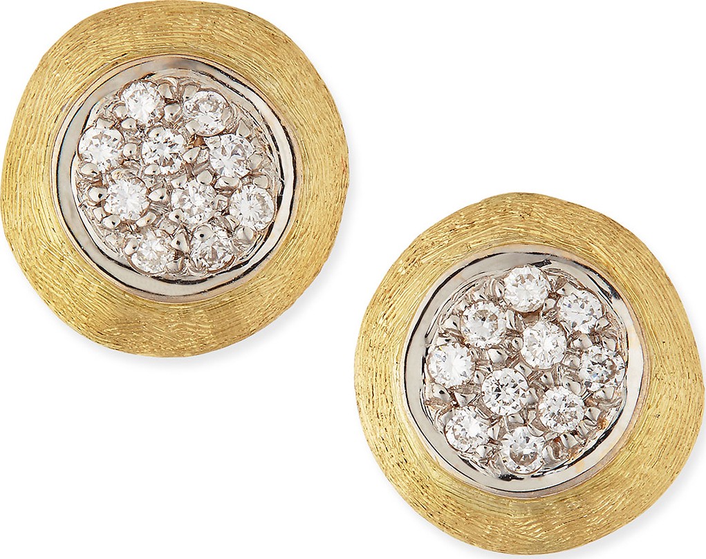 Marco Bicego Jaipur 18k Gold Diamond Stud Earrings