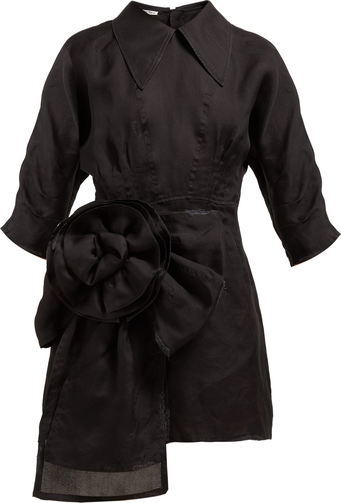 Miu Miu Rosette silk-gazar mini dress