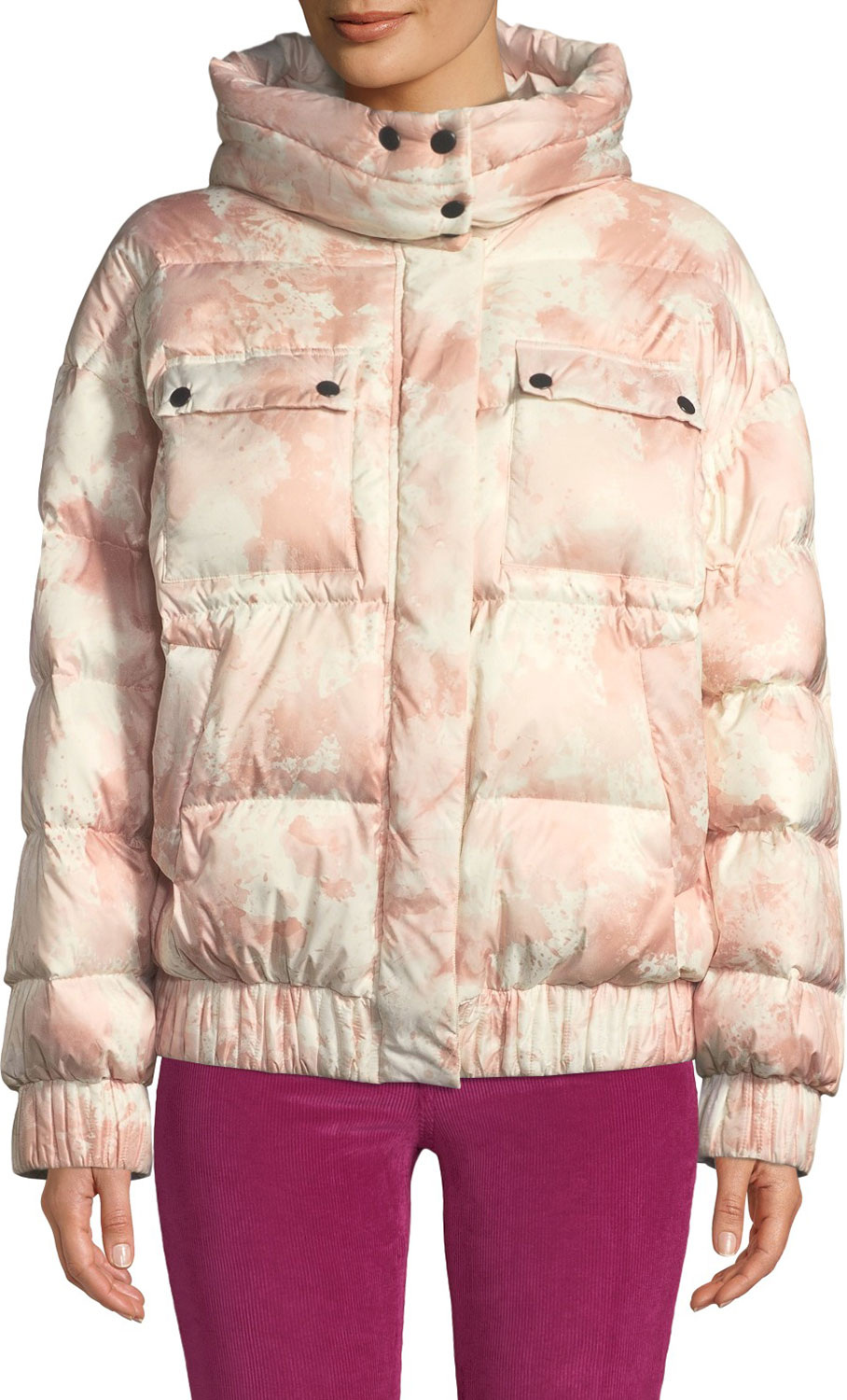 ATM Anthony Thomas Melillo Tie-Dye Hooded Down Puffer Jacket