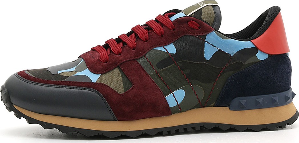 Valentino Men's Rockrunner Camo Trainer Sneakers, Red/Blue Valentino Men's Rockrunner Camo Trainer Sneakers, Red/Blue