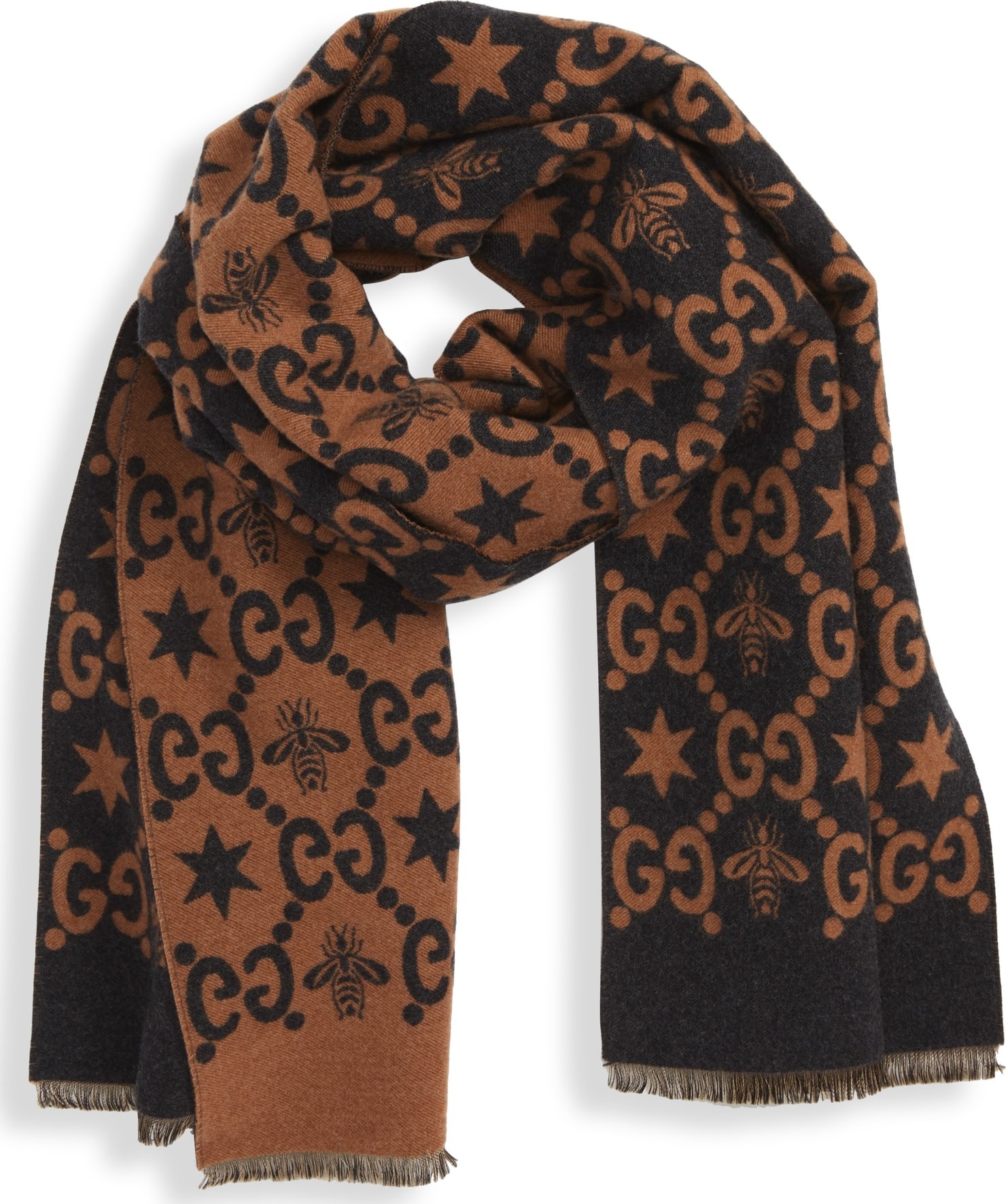 Gucci Bee Wool & Silk Scarf