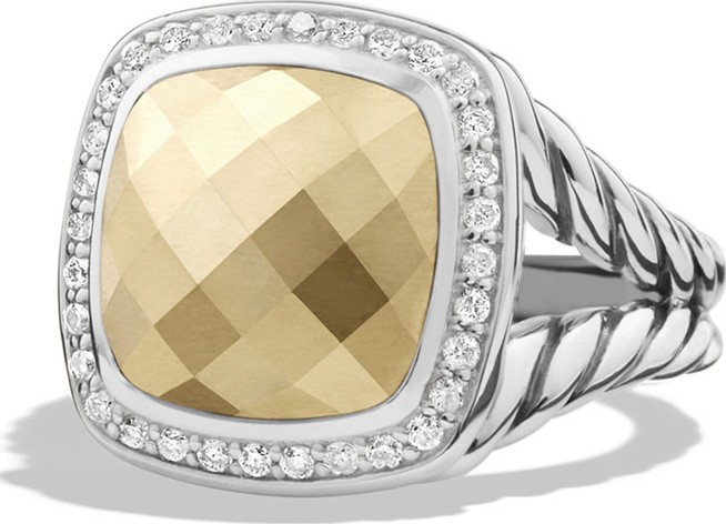 David Yurman Albion Ring with Gold Dome and Diamonds